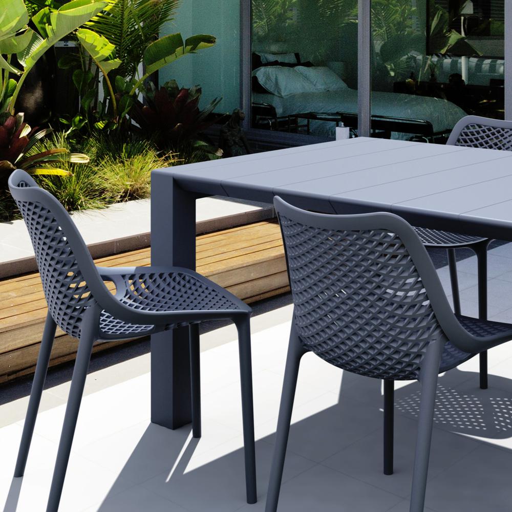 Air Extension Dining Set 5 Piece Dark Gray. Picture 2
