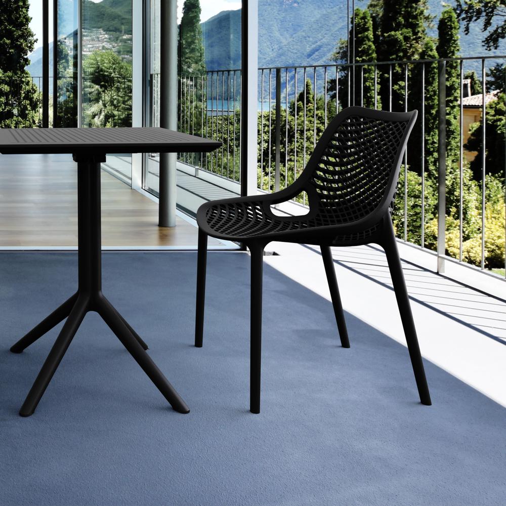 Air Outdoor Dining Chair Black, Set of 2. Picture 2