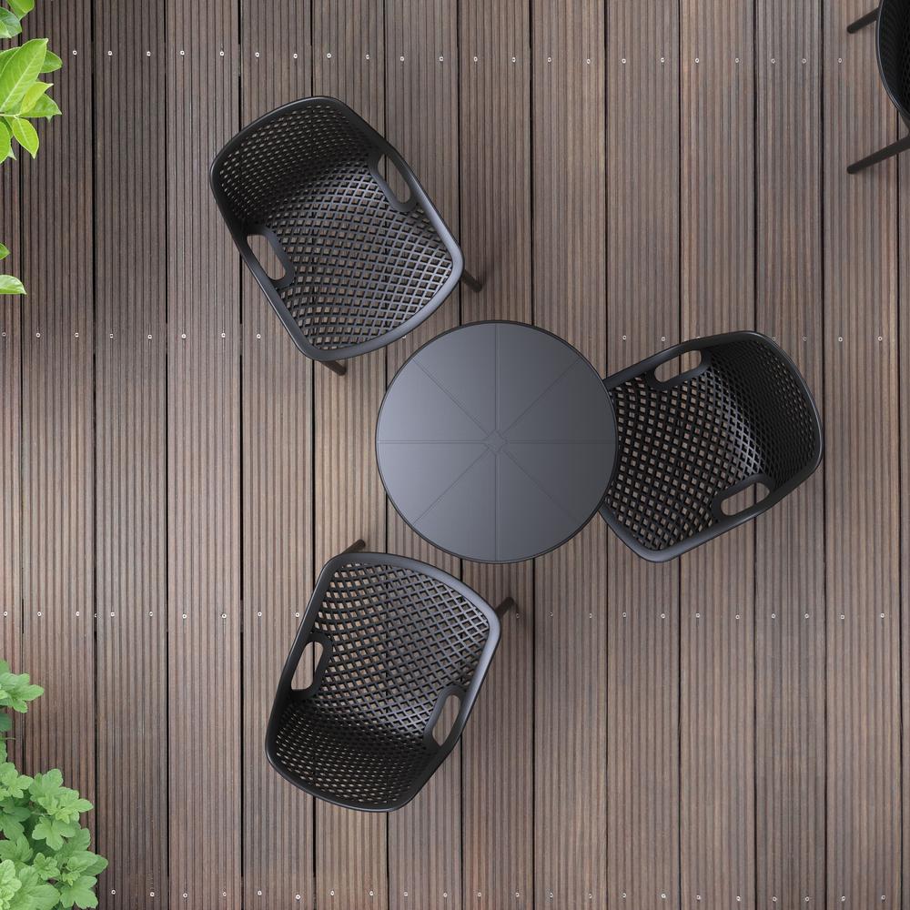 Outdoor Dining Chair, Set of 2, Black, Belen Kox. Picture 8