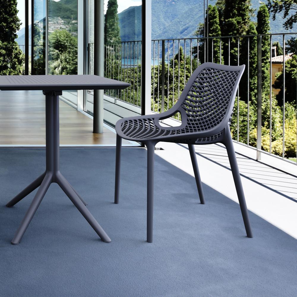 Air Outdoor Dining Chair Dark Gray, Set of 2. Picture 8