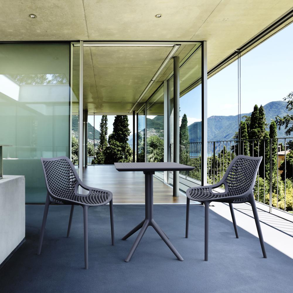 Air Outdoor Dining Chair Dark Gray, Set of 2. Picture 9