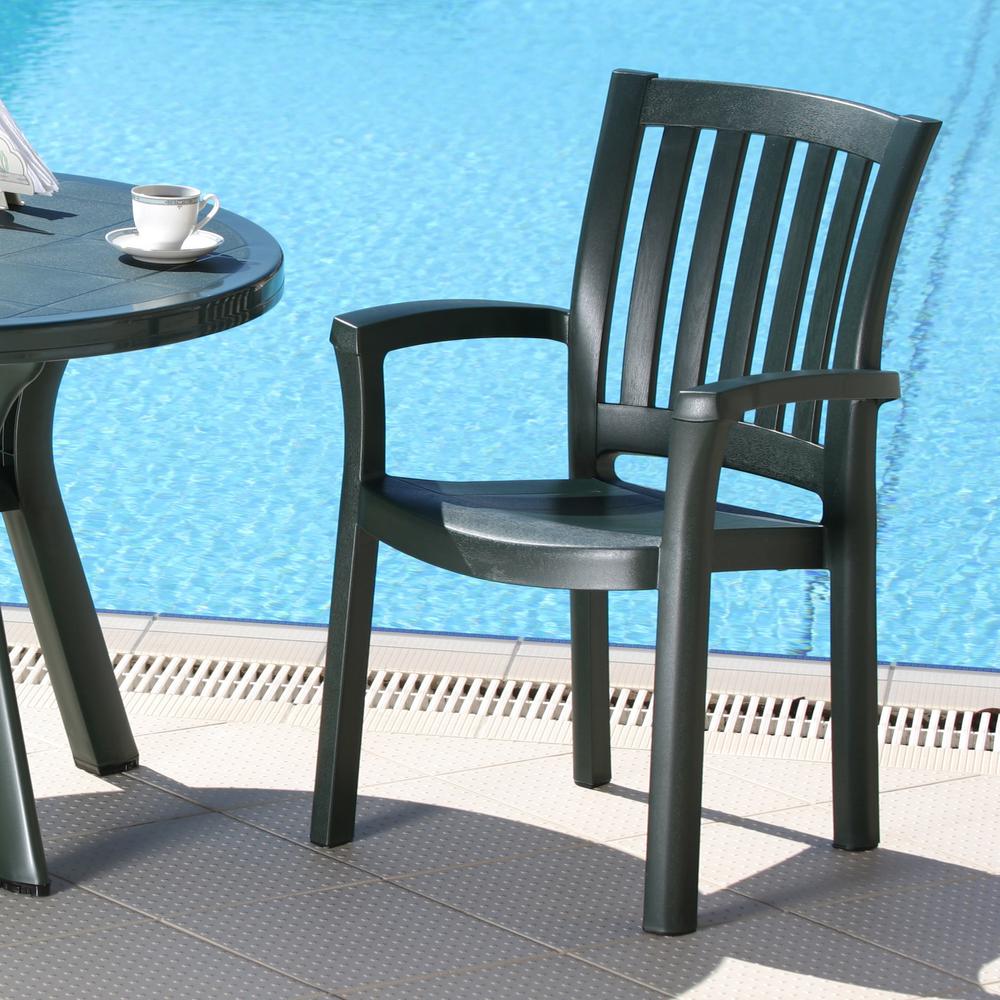 Resin Dining Arm Chair, Set of 2, Green, Belen Kox. Picture 2