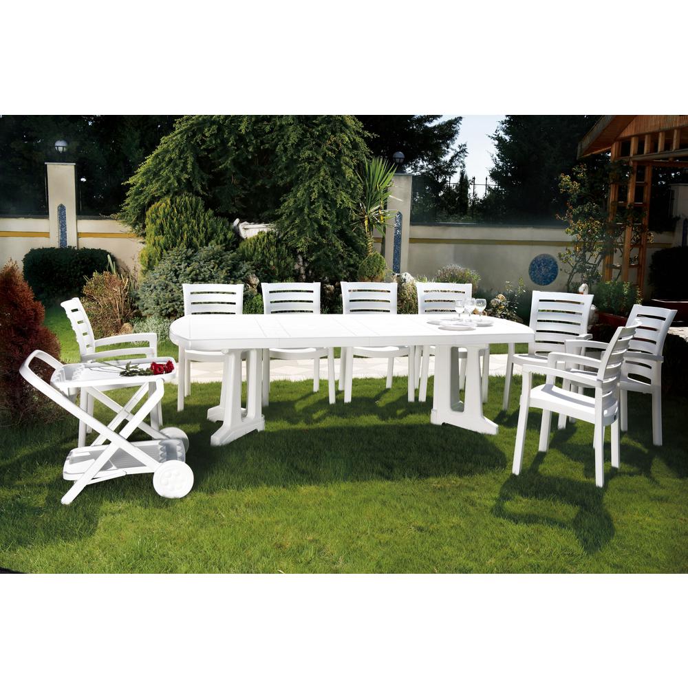 Marina Resin Dining Arm Chair White, Set of 2. Picture 4