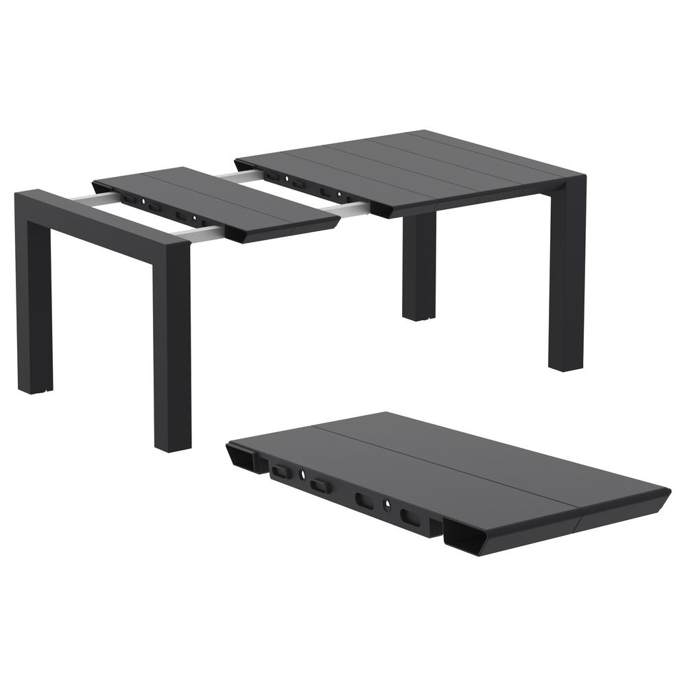 Pacific 5 Piece Dining set with Extension Table and Sling Arm Chairs Black Frame Black Sling. Picture 4