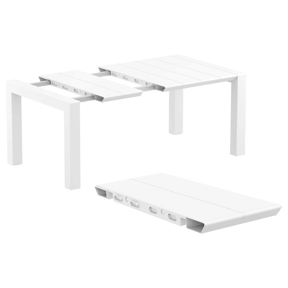 Pacific 5 Piece Dining set with Extension Table and Sling Arm Chairs White Frame White Sling. Picture 4