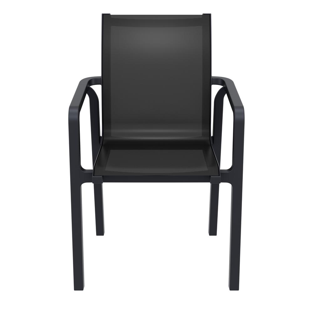 Pacific Sling Arm Chair Black Frame Black Sling, Set of 2. Picture 6