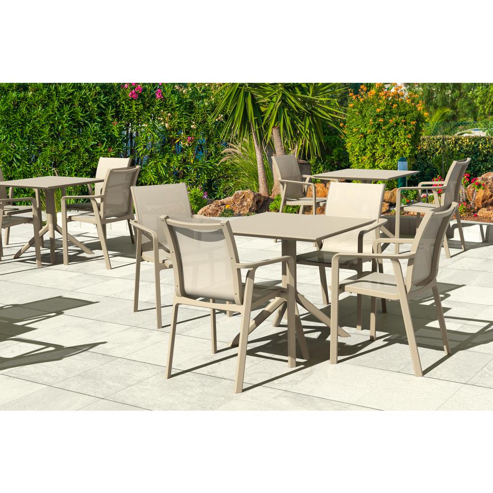 Pacific Sling Arm Chair Taupe Frame Taupe Sling, Set of 2. Picture 2