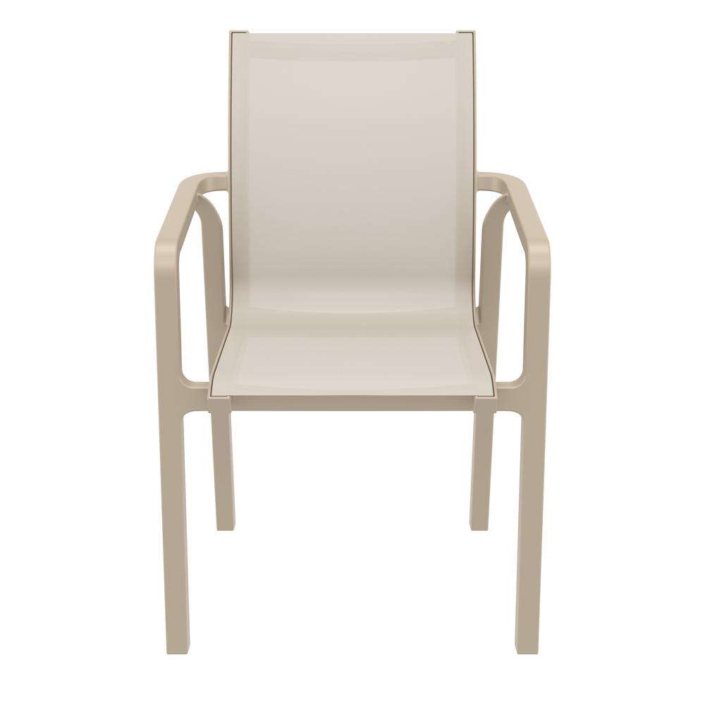 Pacific Sling Arm Chair Taupe Frame Taupe Sling, Set of 2. Picture 5