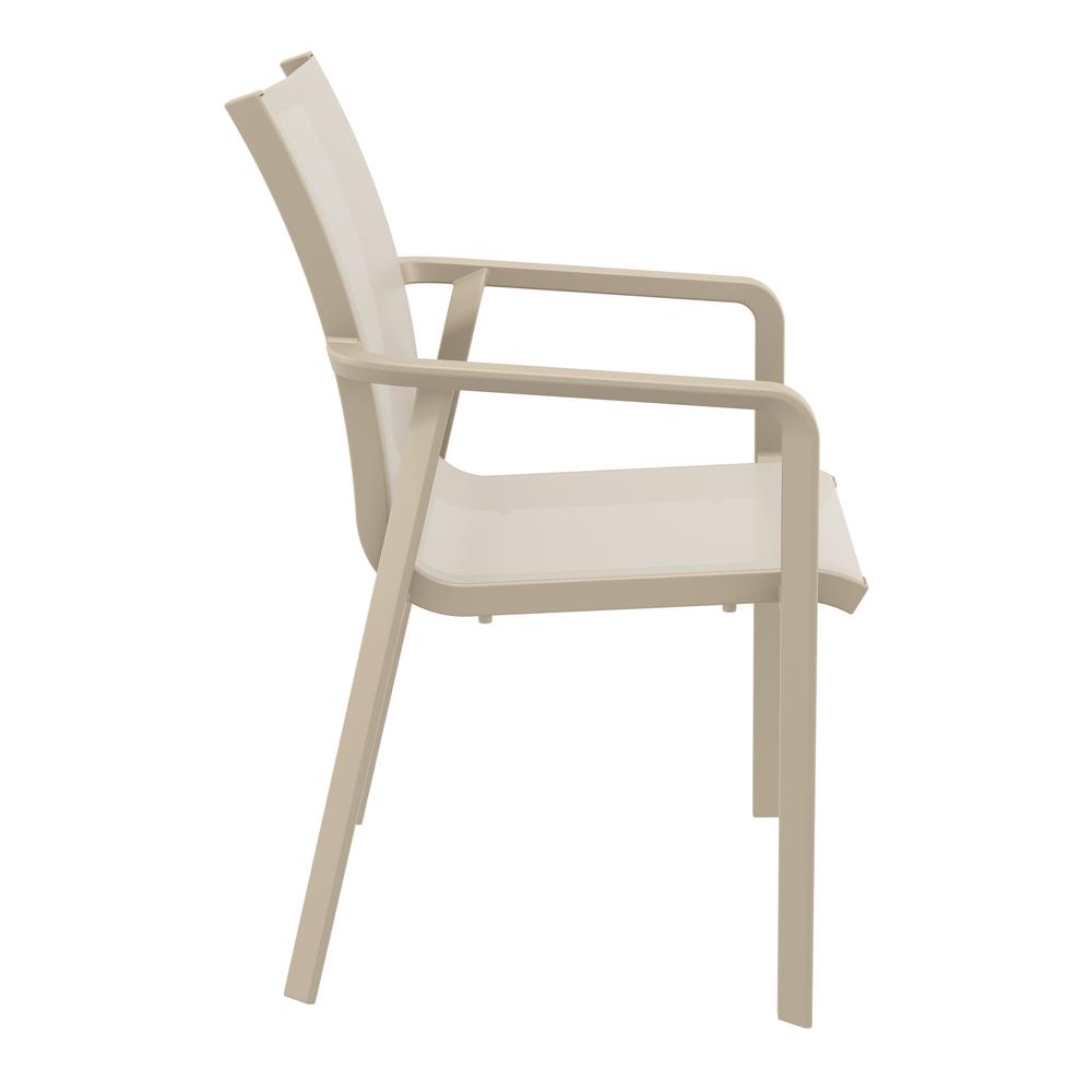 Pacific Sling Arm Chair Taupe Frame Taupe Sling, Set of 2. Picture 6