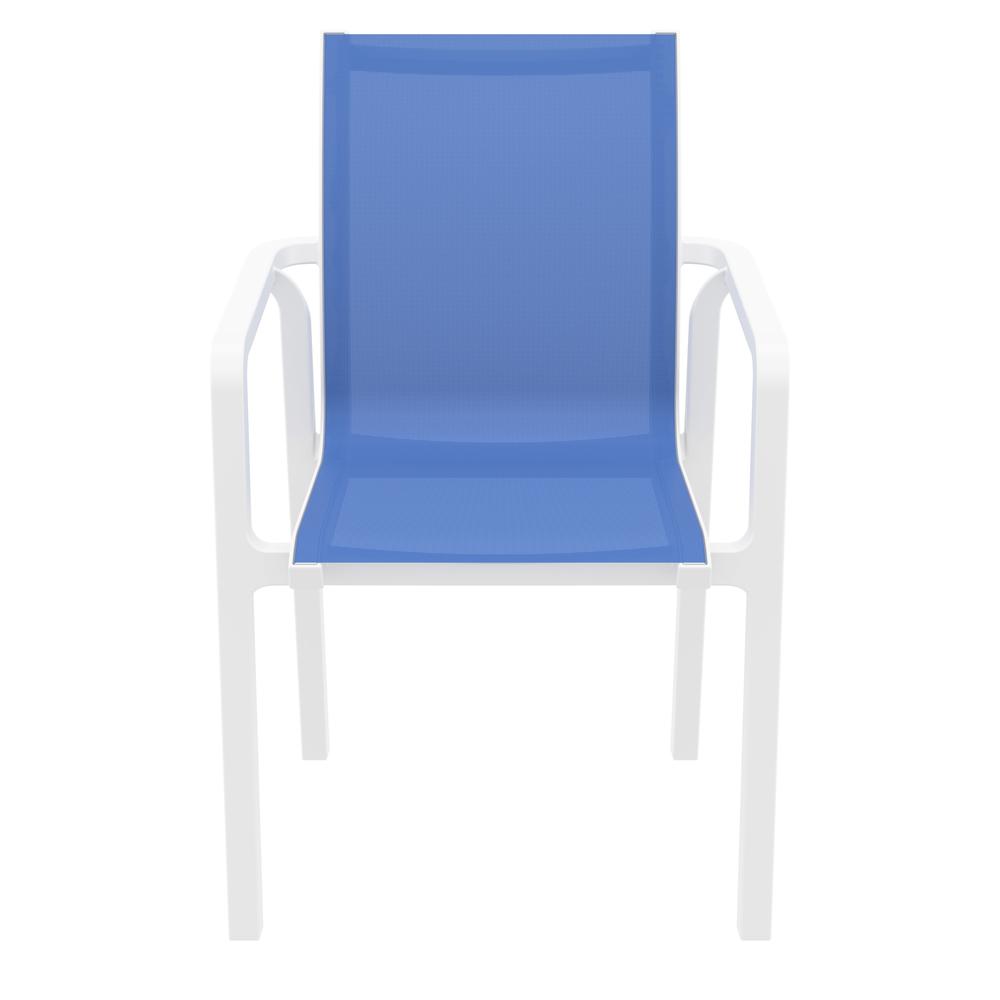 Pacific Sling Arm Chair White Frame Blue Sling, Set of 2. Picture 3