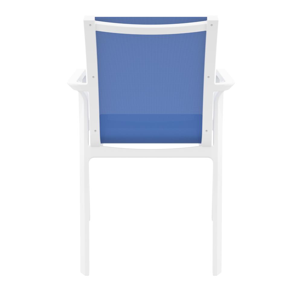Pacific Sling Arm Chair White Frame Blue Sling, Set of 2. Picture 5