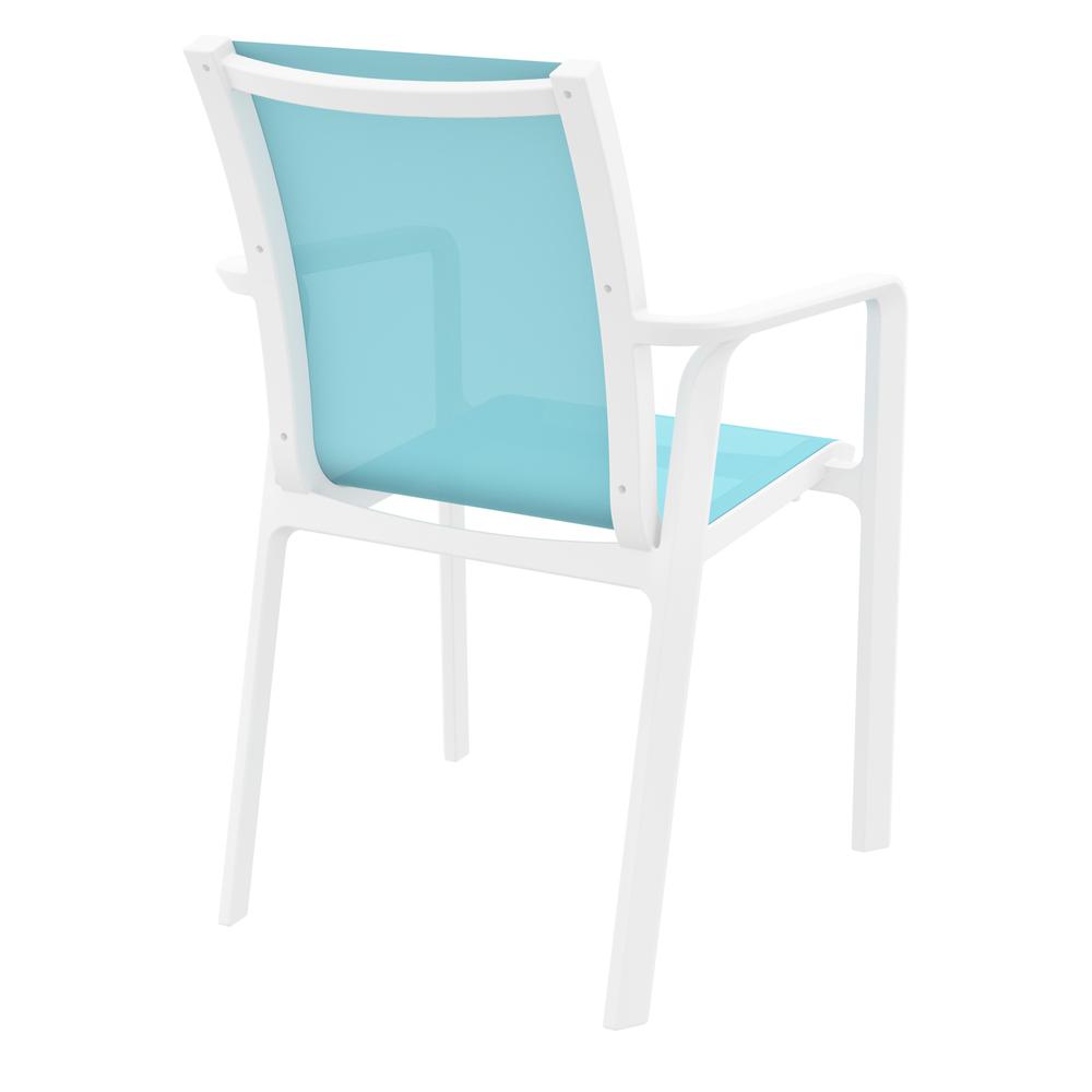 Pacific Sling Arm Chair White Frame Turquiose Sling, Set of 2. Picture 2