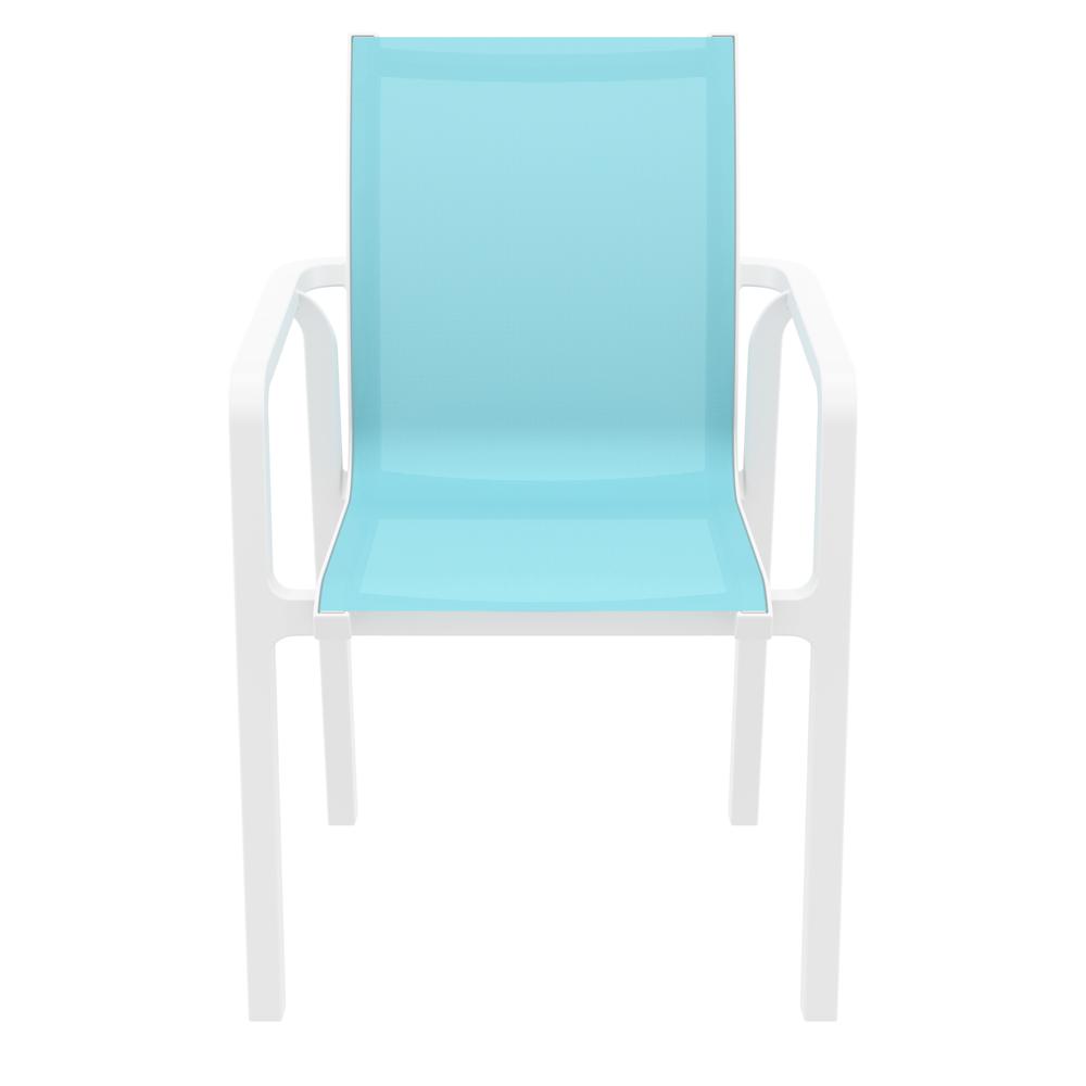 Pacific Sling Arm Chair White Frame Turquiose Sling, Set of 2. Picture 3