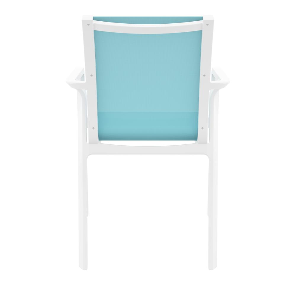 Pacific Sling Arm Chair White Frame Turquiose Sling, Set of 2. Picture 5