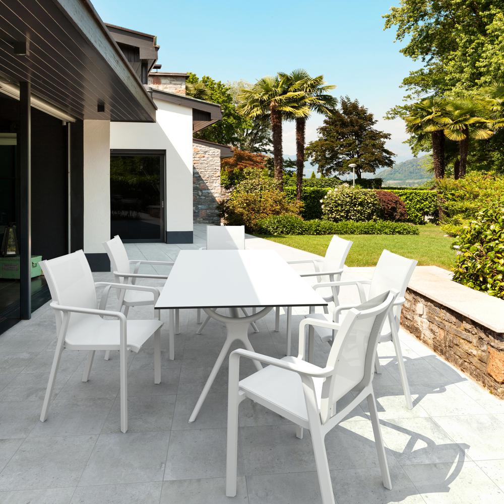 Pacific Sling Arm Chair White Frame White Sling, Set of 2. Picture 10