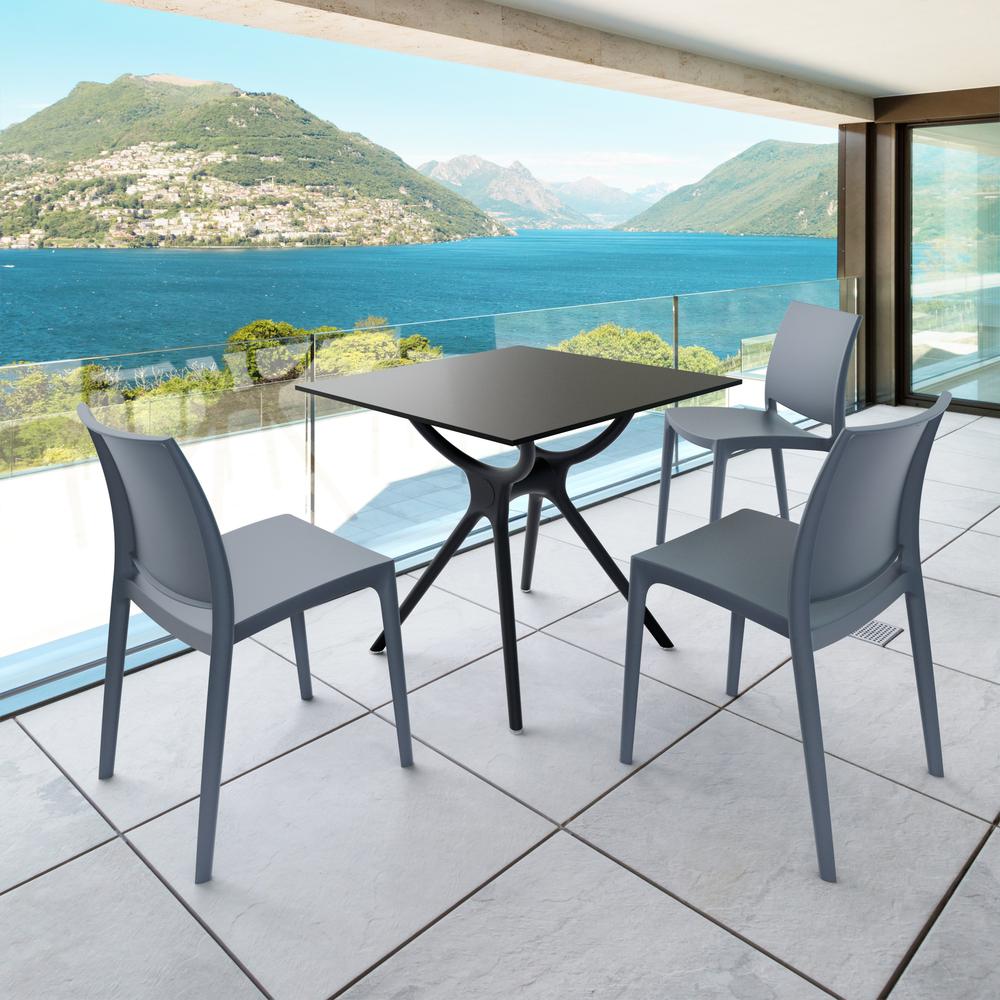 Maya Dining Chair Dark Gray, Set of 2. Picture 7