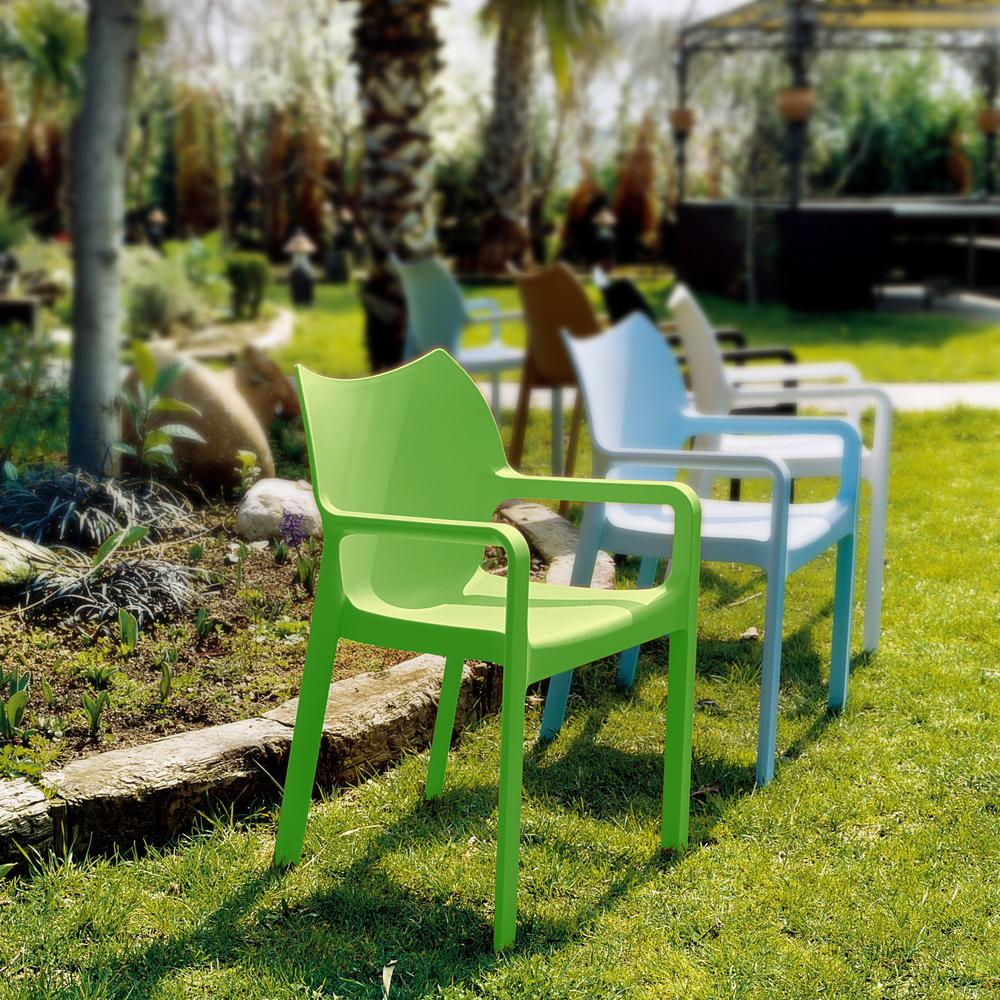 Diva Resin Outdoor Dining Arm Chair Tropical Green, Set of 2. Picture 5