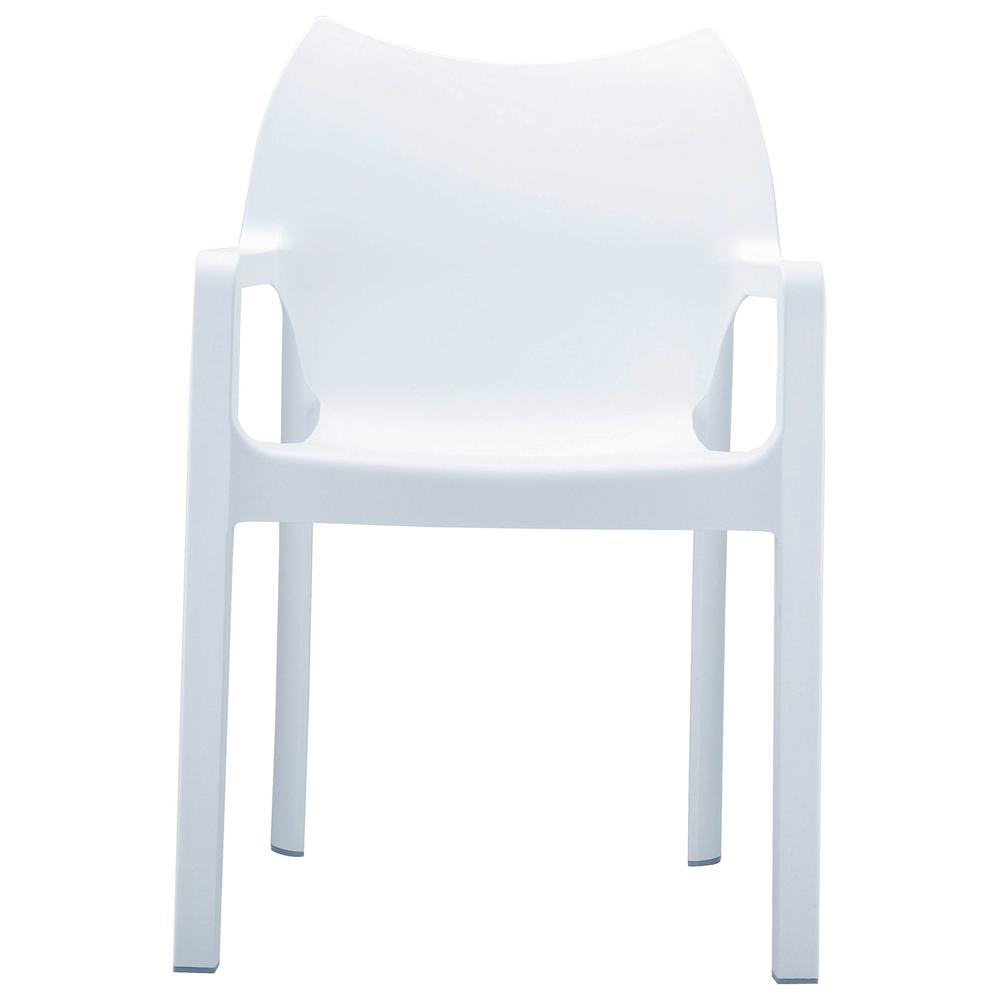 Resin Outdoor Dining Arm Chair, Set of 2, White, Belen Kox. Picture 2