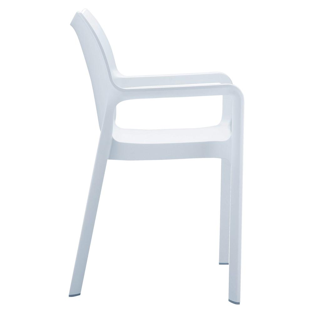 Resin Outdoor Dining Arm Chair, Set of 2, White, Belen Kox. Picture 3