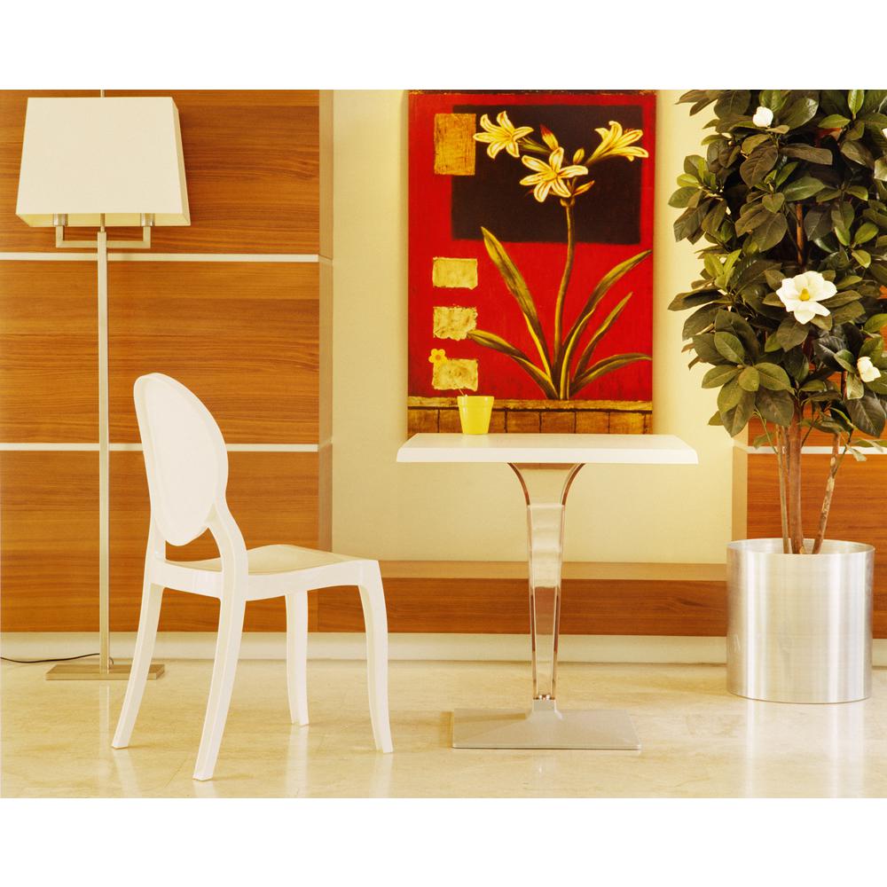 Elizabeth Polycarbonate Dining Chair Glossy White, Set of 2. Picture 3