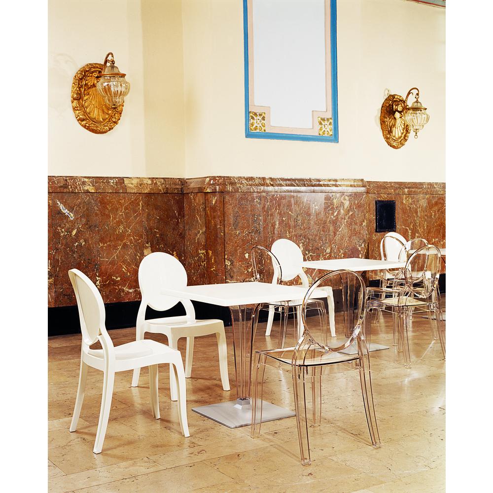 Elizabeth Polycarbonate Dining Chair Glossy White, Set of 2. Picture 6