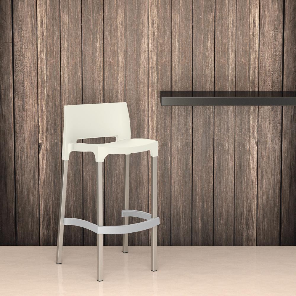 Gio Outdoor Bar Stool Beige, Set of 2. Picture 2
