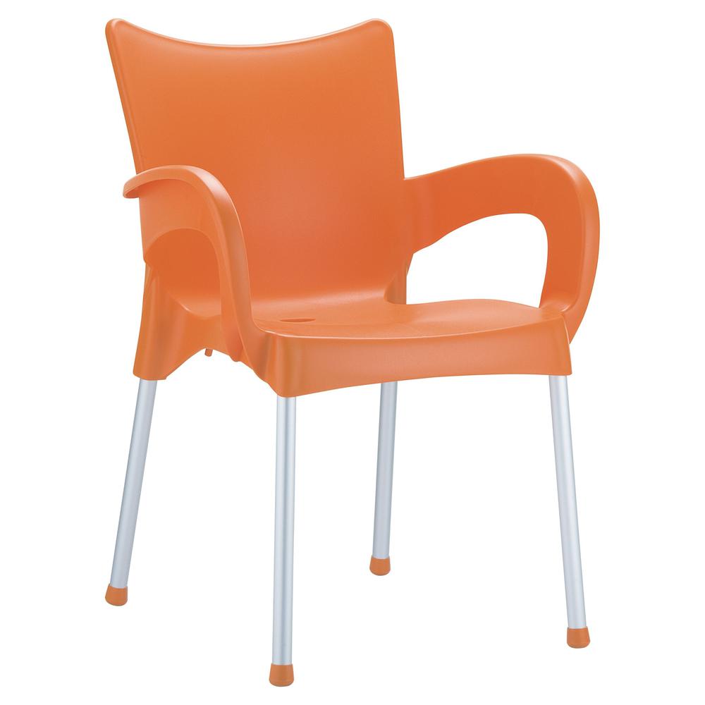 Romeo Resin Dining Arm Chair Orange, Set of 2. Picture 1