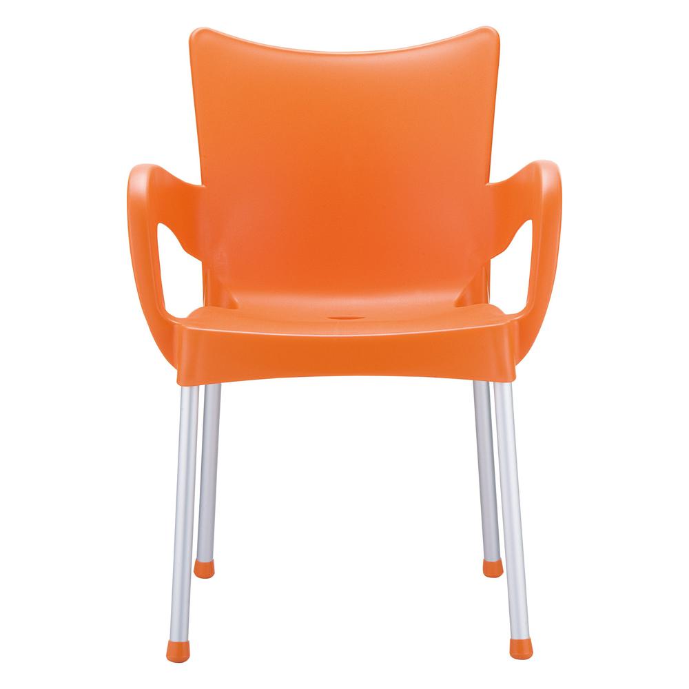 Romeo Resin Dining Arm Chair Orange, Set of 2. Picture 2