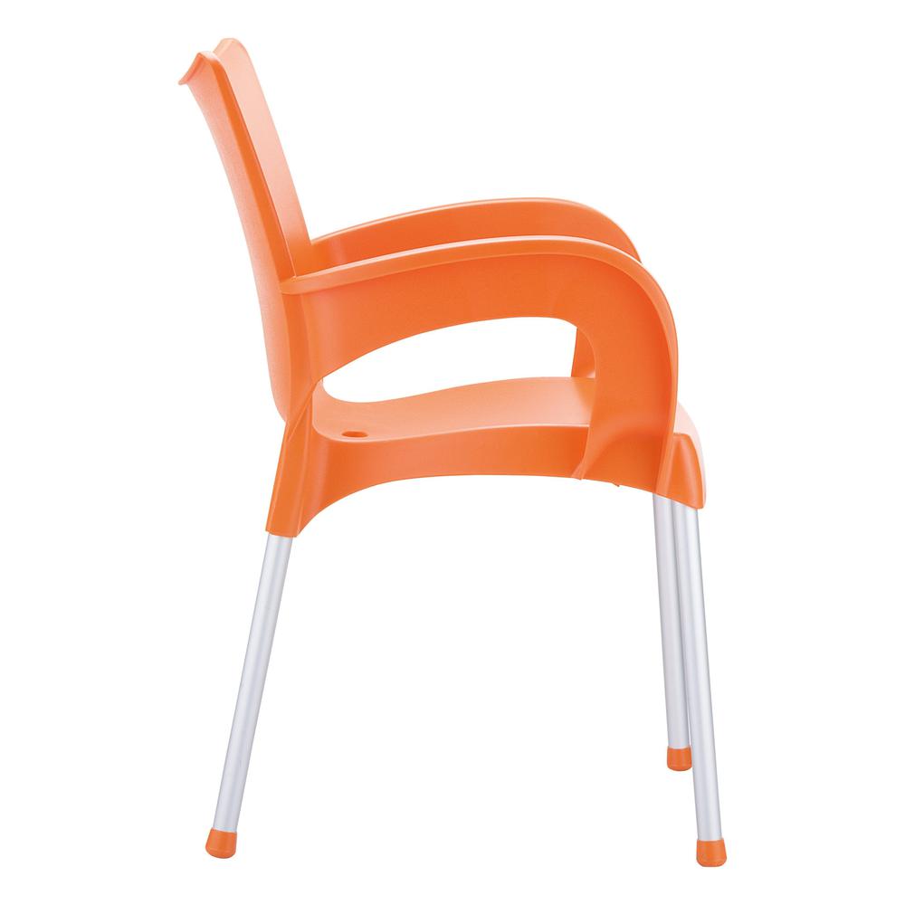 Romeo Resin Dining Arm Chair Orange, Set of 2. Picture 3