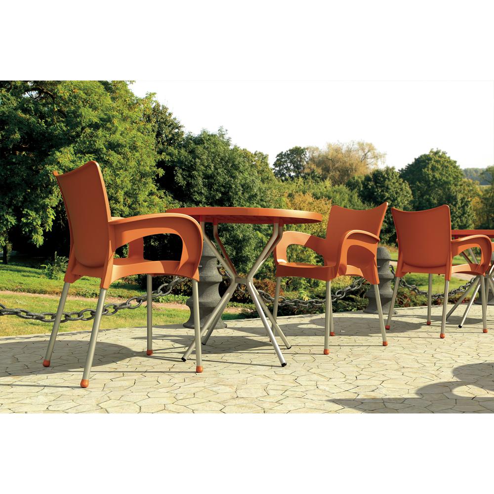 Romeo Resin Dining Arm Chair Orange, Set of 2. Picture 6