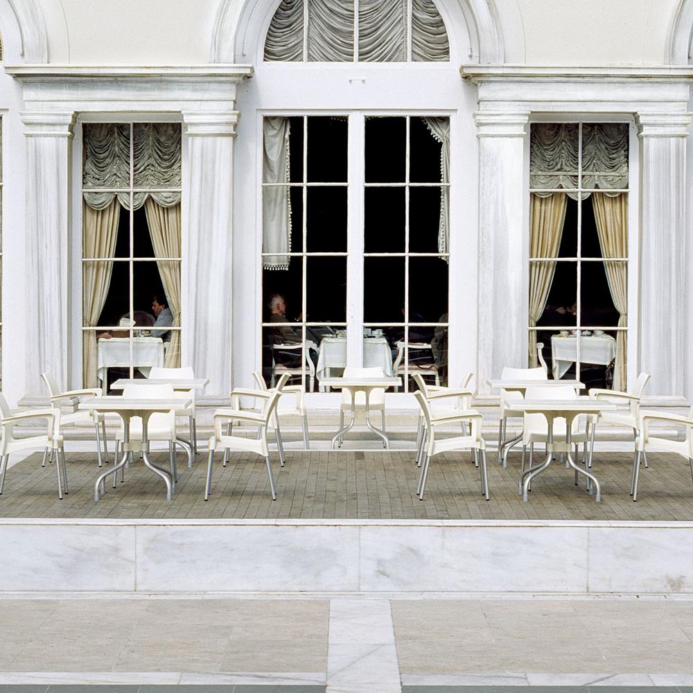 Dolce Resin Outdoor Arm Chair Beige, Set of 2. Picture 3