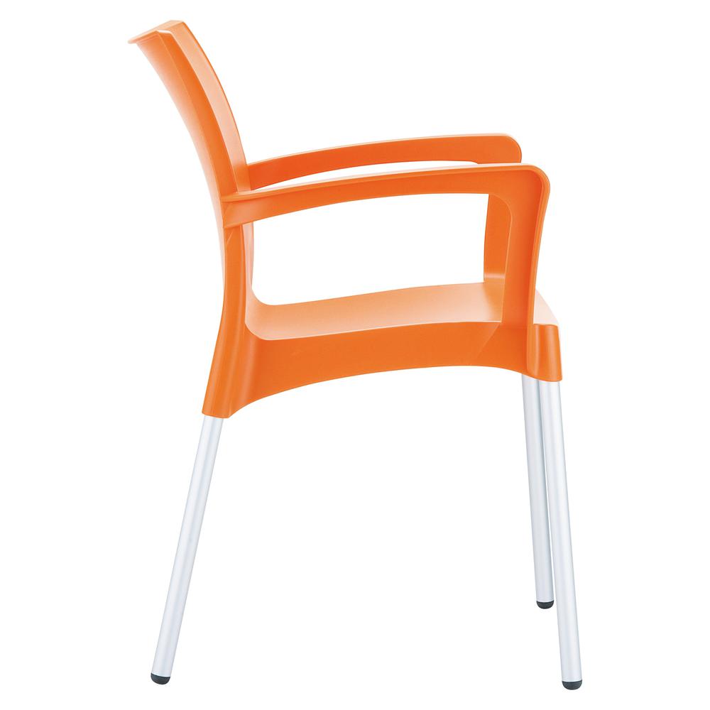 Dolce Resin Outdoor Arm Chair Orange, Set of 2. Picture 3