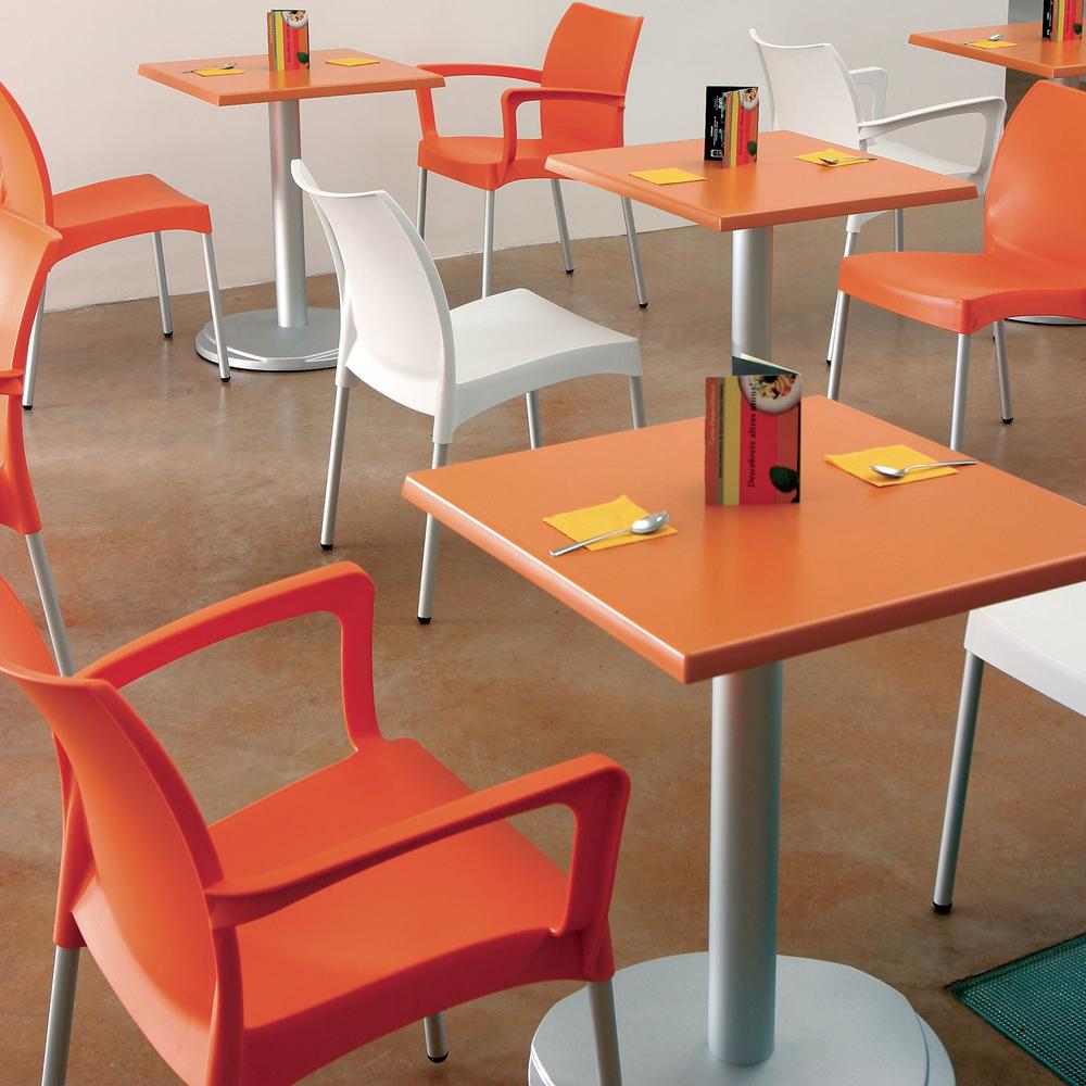 Dolce Resin Outdoor Arm Chair Orange, Set of 2. Picture 7