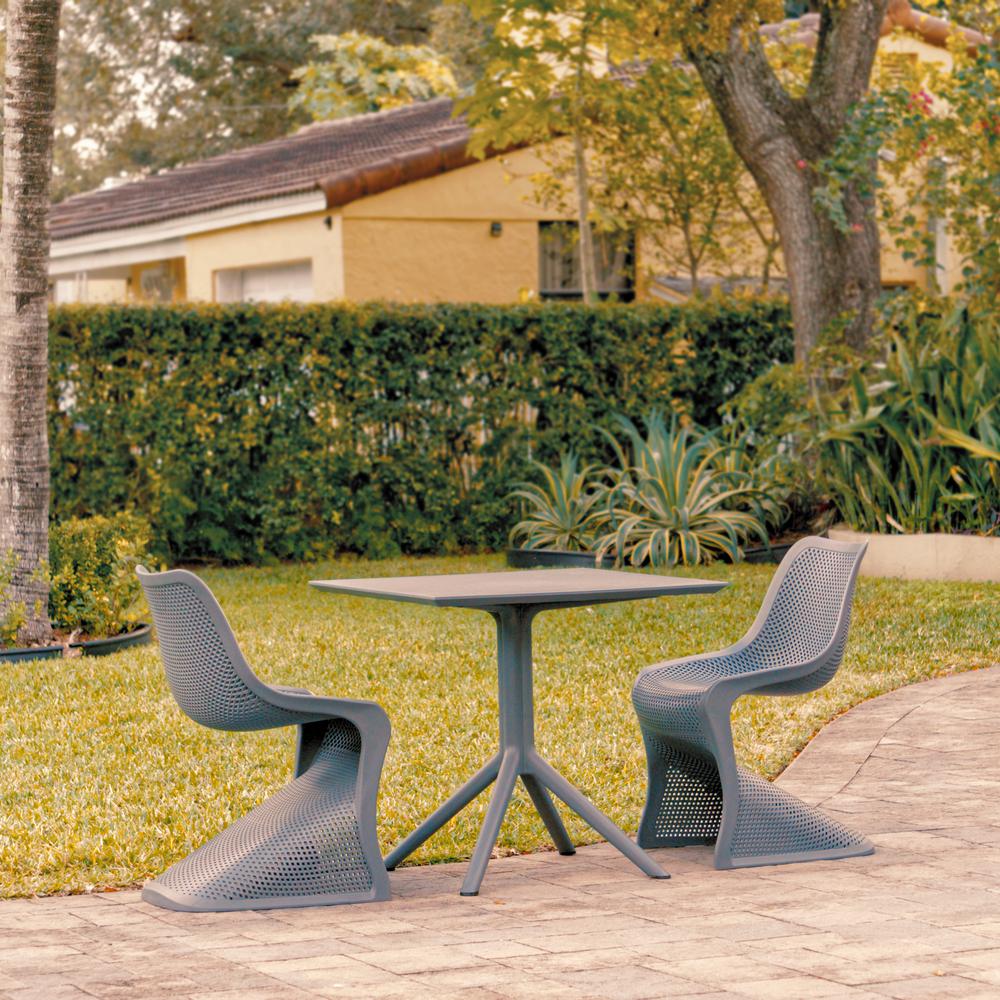 Bloom Patio Dining Set with 2 Chairs Dark Gray. Picture 3