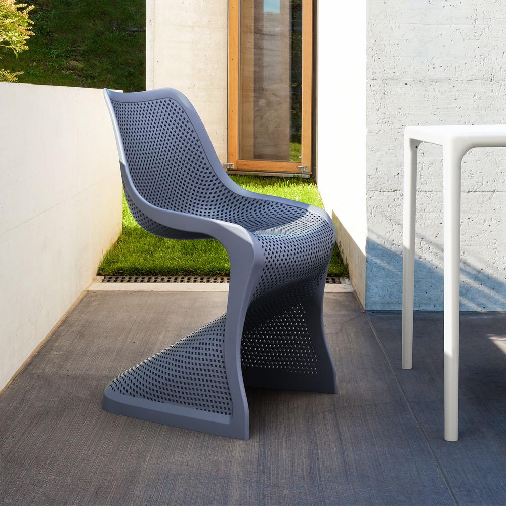 Bloom Dining Chair Dark Gray, Set of 2. Picture 7