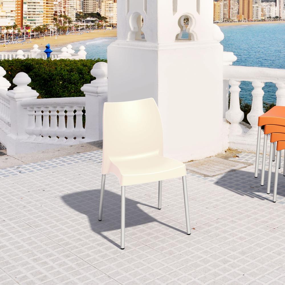 Vita Resin Outdoor Dining Chair Beige, Set of 2. Picture 2