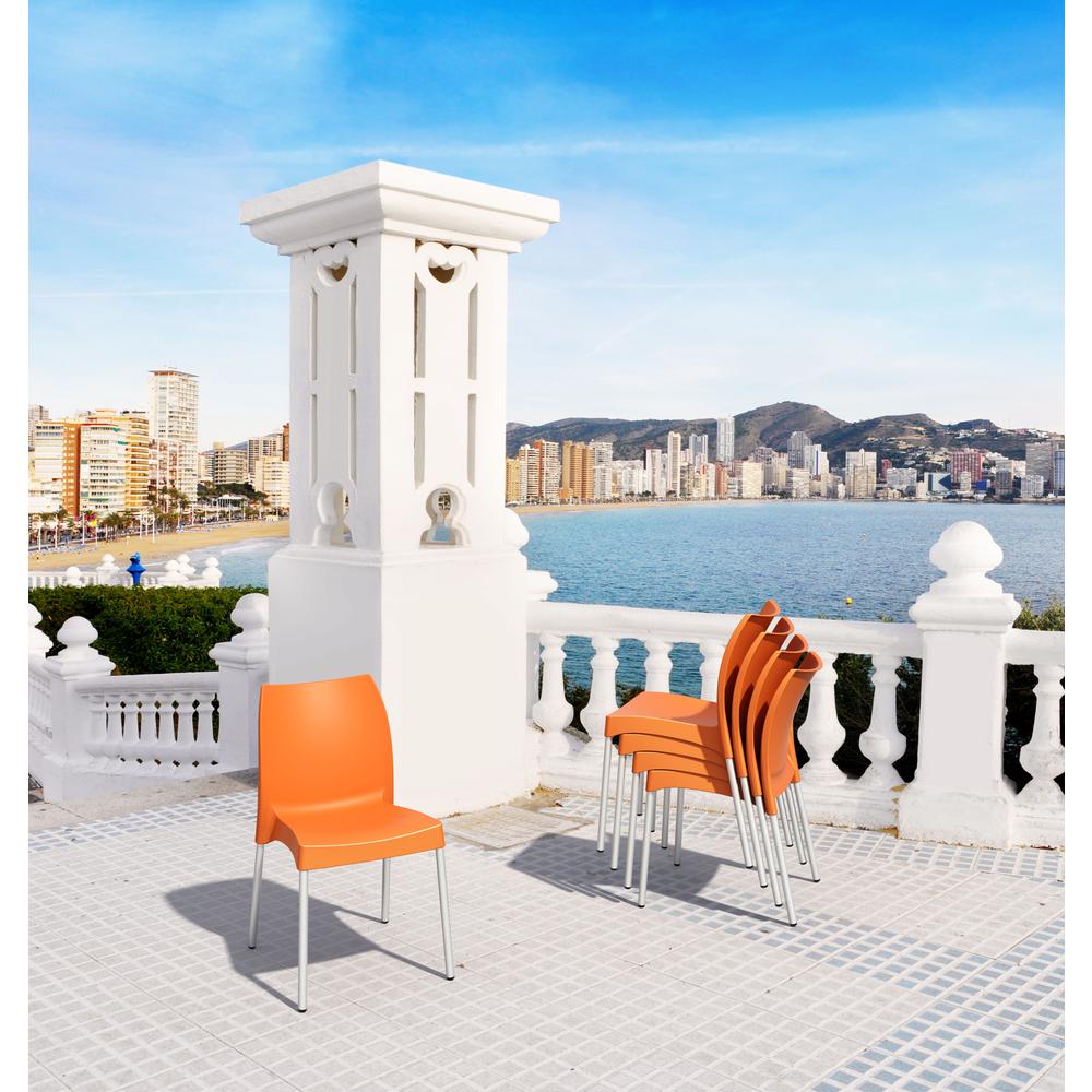 Vita Resin Outdoor Dining Chair Orange, Set of 2. Picture 5