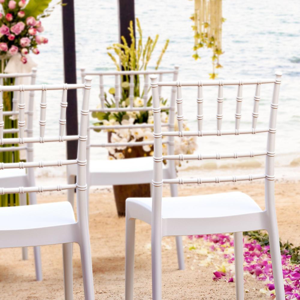 Josephine Outdoor Dining Chair White, Set of 2. Picture 6