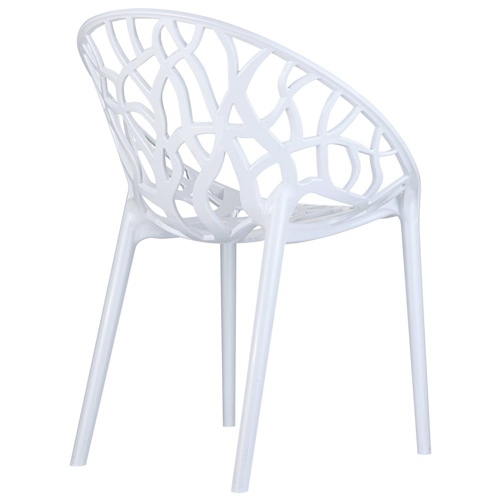 Crystal Polycarbonate Modern Dining Chair Glossy White, Set of 2. Picture 2