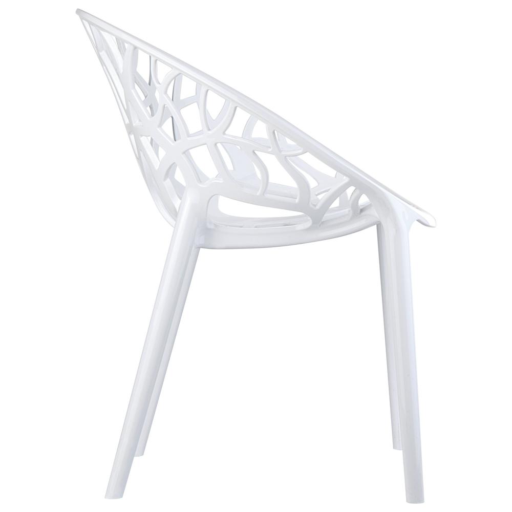 Crystal Polycarbonate Modern Dining Chair Glossy White, Set of 2. Picture 3