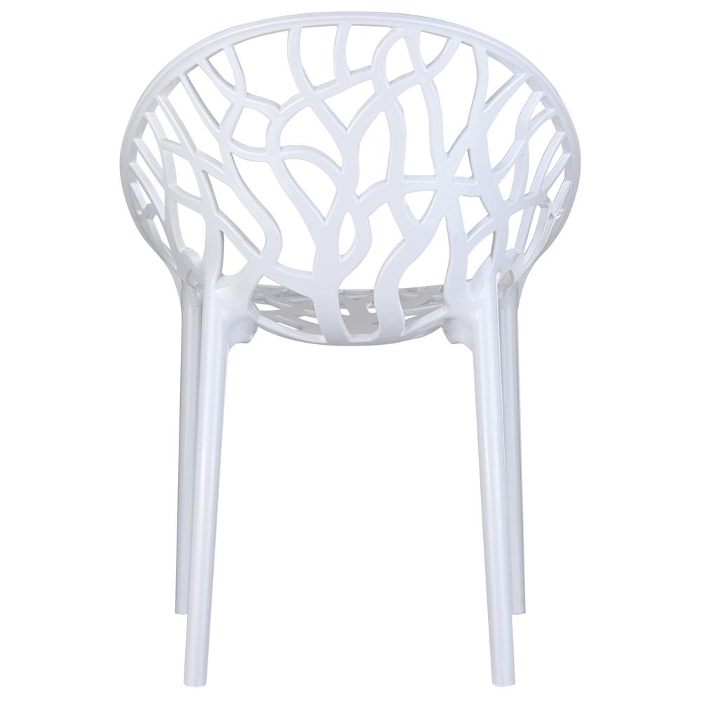 Crystal Polycarbonate Modern Dining Chair Glossy White, Set of 2. Picture 4