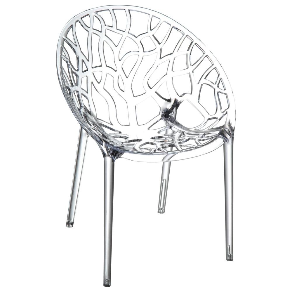 Modern Dining Chair, Set of 2, Transparent, Belen Kox. Picture 1