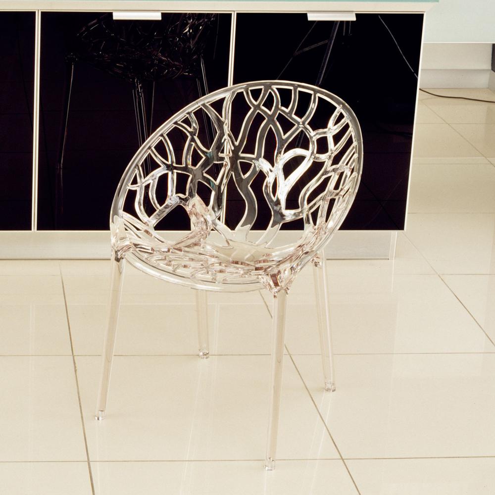 Modern Dining Chair, Set of 2, Transparent, Belen Kox. Picture 4