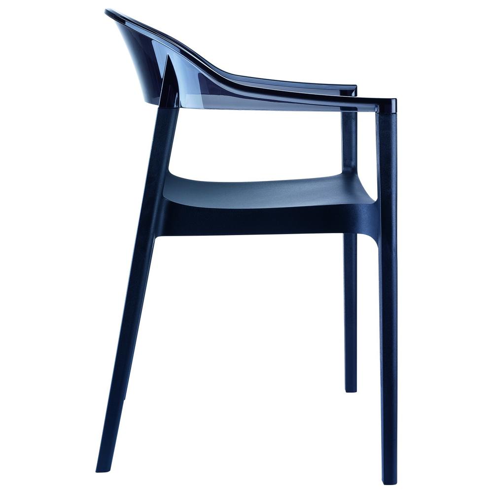 Carmen Modern Dining Chair Black Seat Transparent Black Back, Set of 2. Picture 4