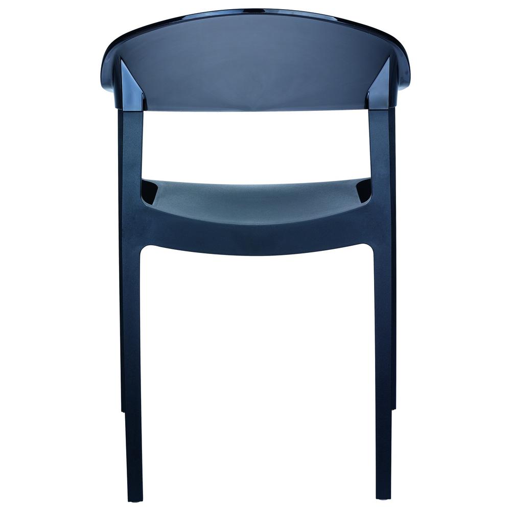 Carmen Modern Dining Chair Black Seat Transparent Black Back, Set of 2. Picture 5