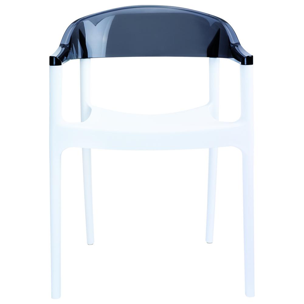 Carmen Modern Dining Chair White Seat Transparent Black Back, Set of 2. Picture 3