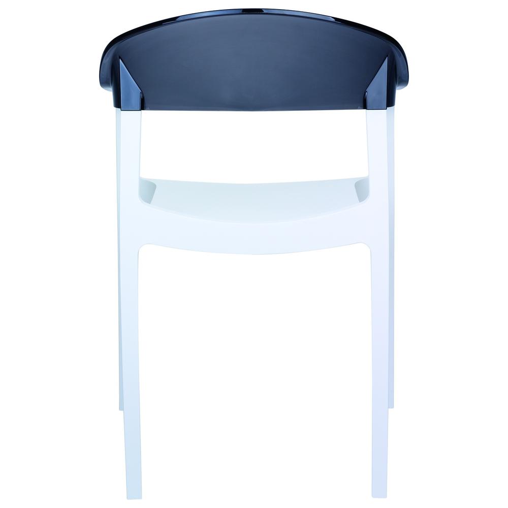 Carmen Modern Dining Chair White Seat Transparent Black Back, Set of 2. Picture 5