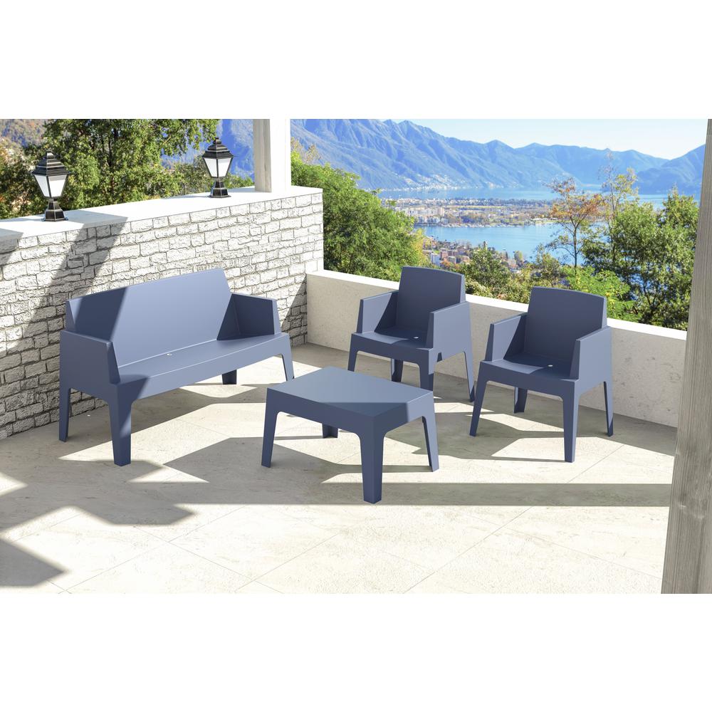 Box Resin Outdoor Center Table Dark Gray. Picture 5