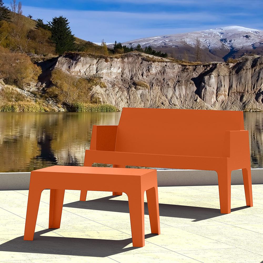 Box Resin Outdoor Center Table, Orange, Belen Kox. Picture 4