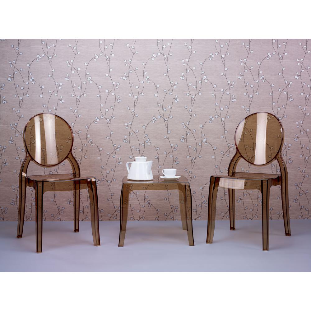 Queen Polycarbonate Side Table Transparent Amber. Picture 7
